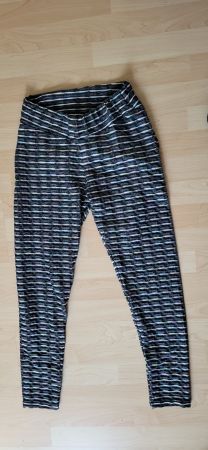 Mehrfarbige Leggings mit Wabenmuster, neuwertig, Gr. XL