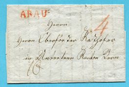 Faltbrief von Arau nach Unterseen ca. 1818