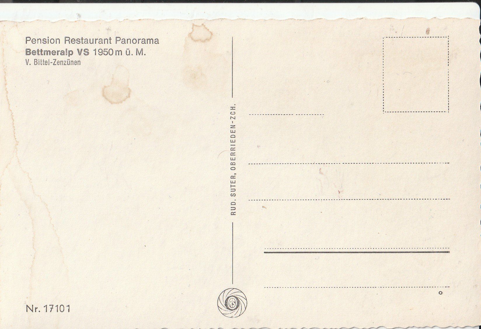 Cartoline postali: Pension Bettmeralp – Usato da Lumbrein venduto da made02 1