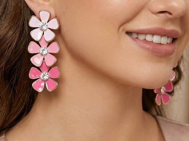 Orecchini pendenti & Orecchini a lobo: Boucles d’oreilles Flora – Nuovo e nell'imballaggio originale da St-Maurice venduto da Sandrinette123