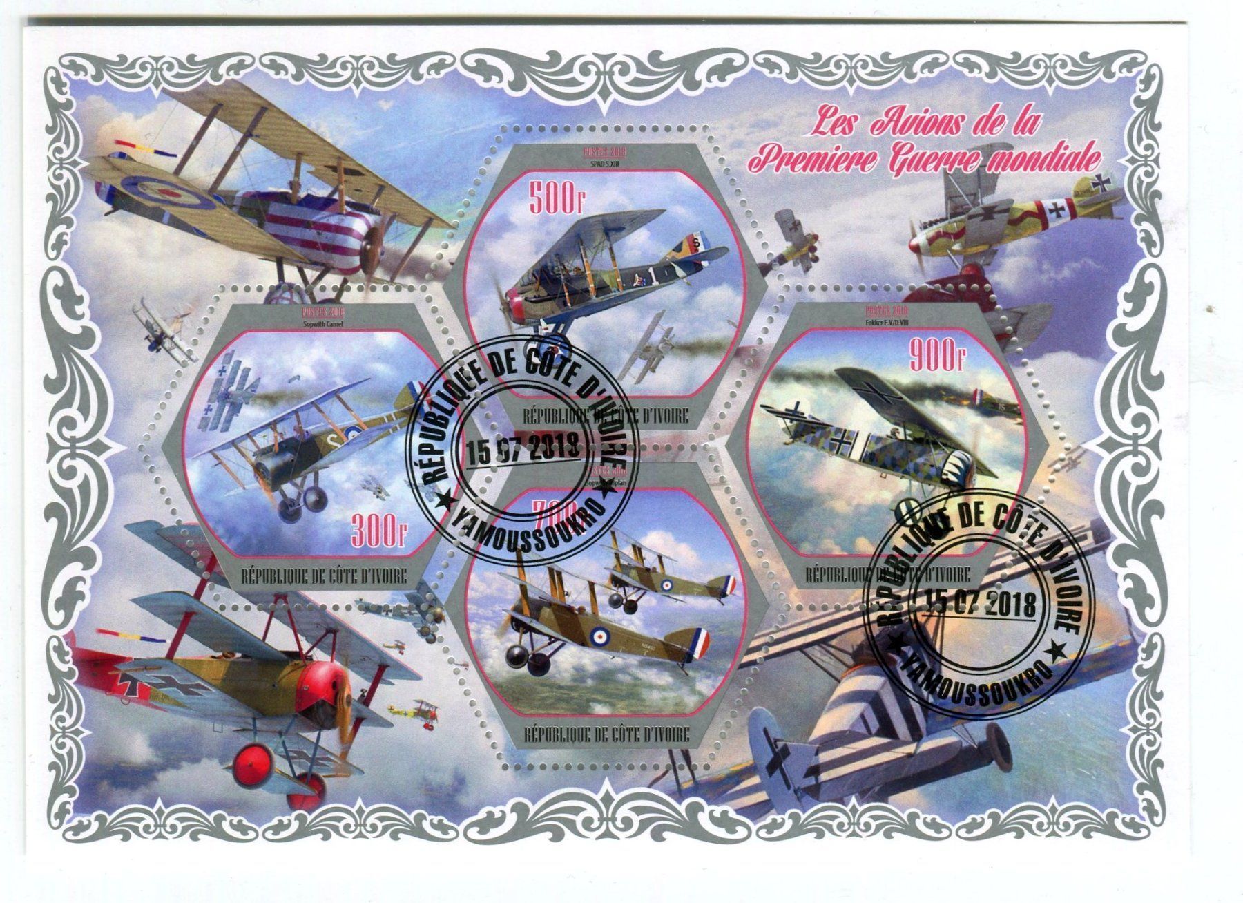 Alle Briefmarken: Block "Flugzeuge". Elfenbeinküste. – Neu und originalverpackt aus Basel von Butsch5