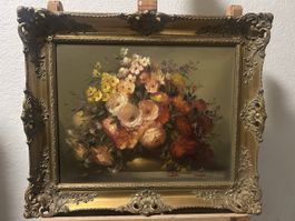 Ölgemälde Blumenstillleben „Medina“ mit prachtvollem Rokoko-