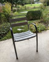 4 Gartenstühle Metall grau Stapelstühle gebraucht
