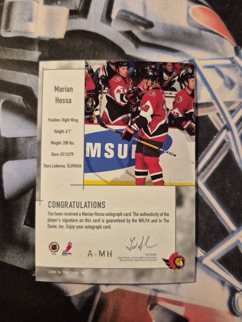 NHL Carte collezionabili: NHL Marian Hossa Ottawa Senators – Usato da Treiten venduto da Sauber73 1