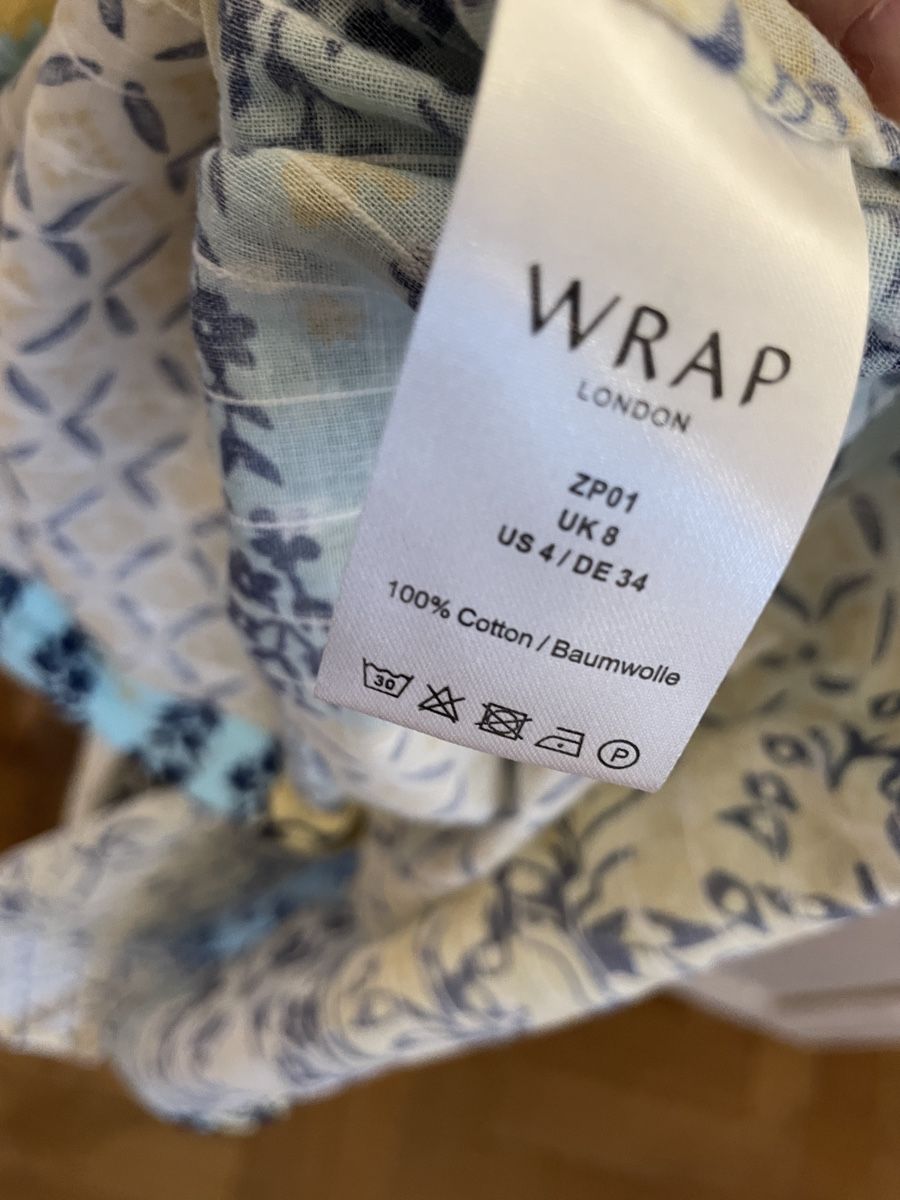 Blusen: WRAP Bluse, Gr. 34-38 helles Sommer Hemd mit Muster🌸 – Gebraucht aus Basel von non_vn79 3