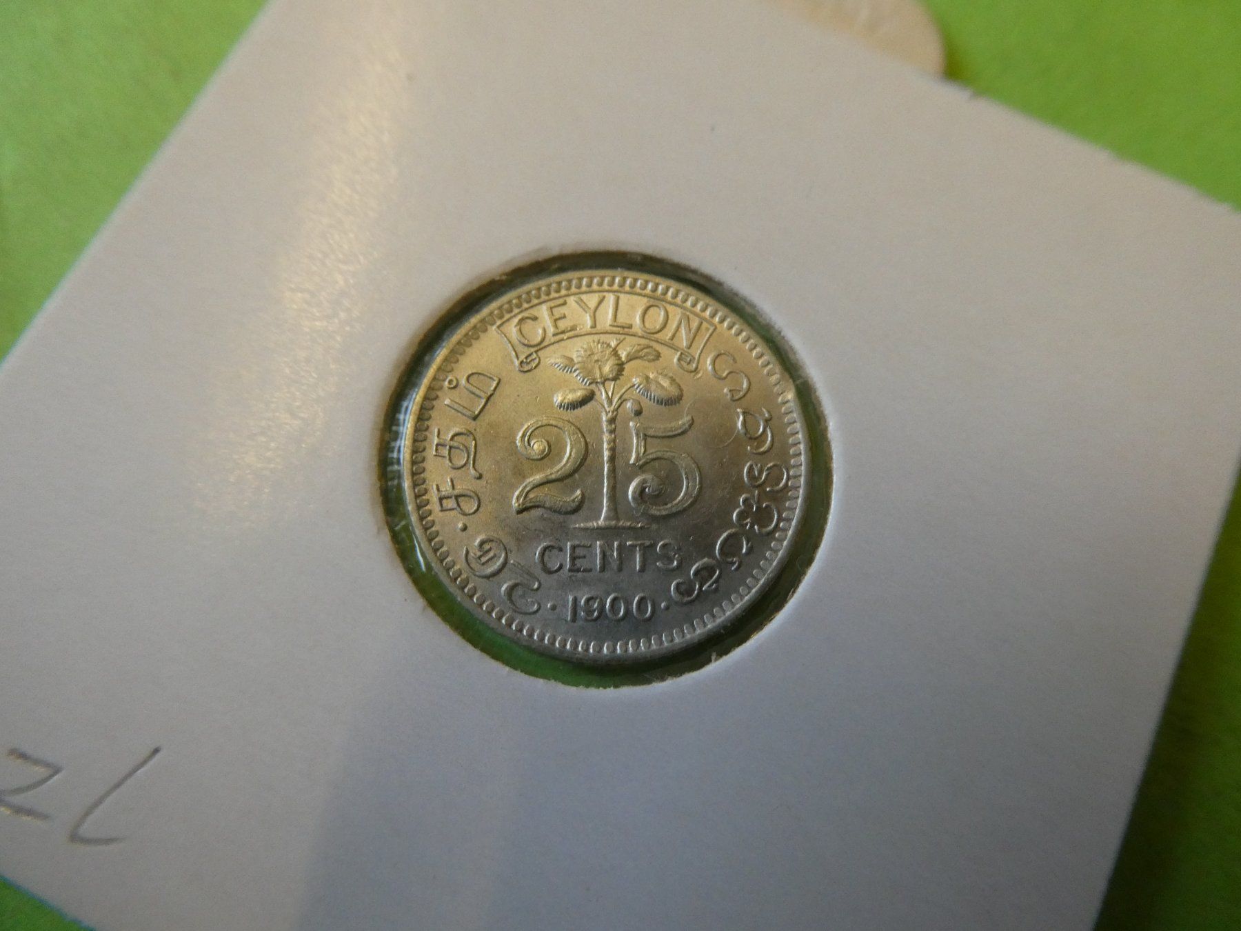 Tutti le monete: Ceylon 1900, 25 Cents    Silber – Usato da Hinterforst venduto da Rohusri 1