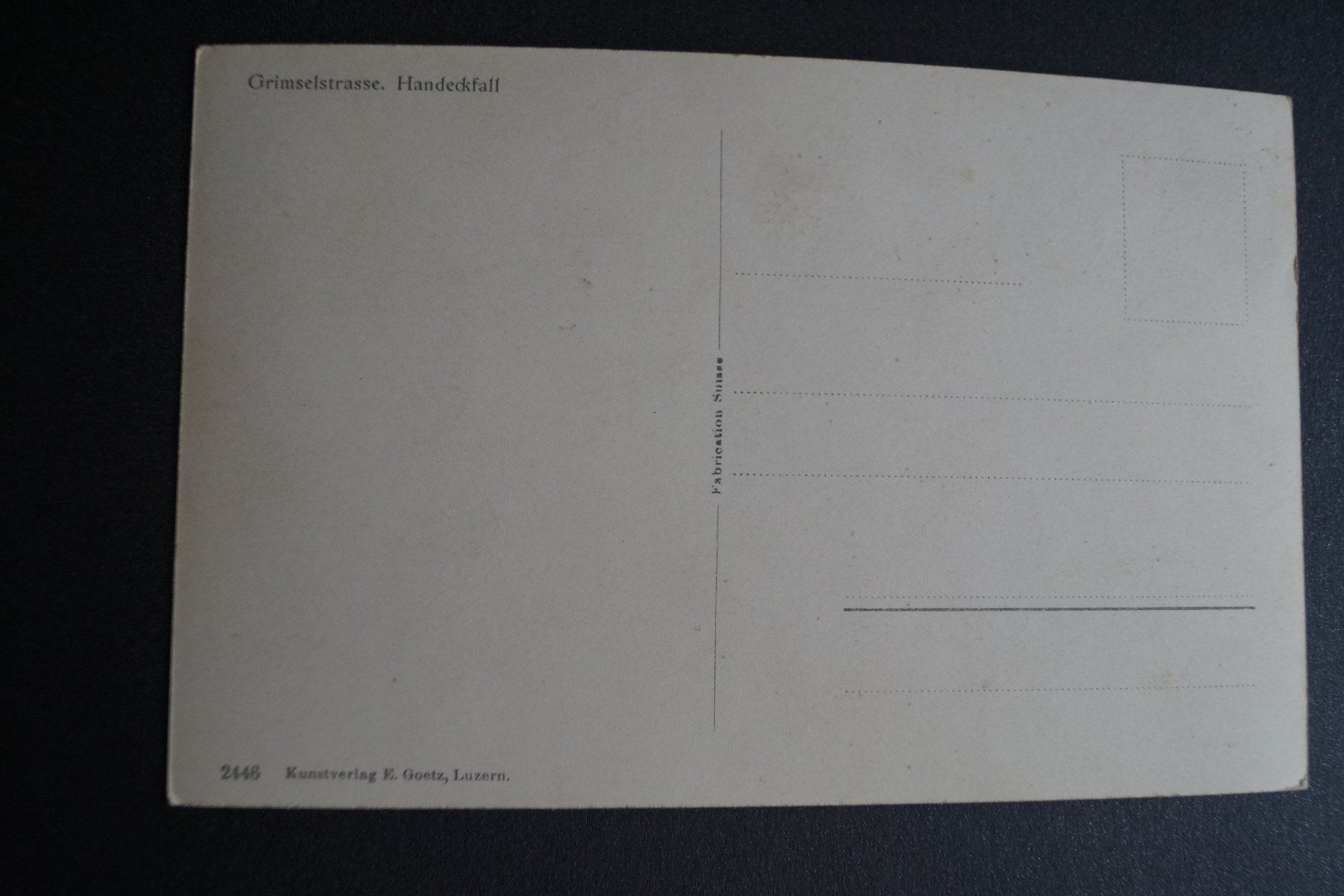 Cartoline postali: AK Grimselstrasse Handeckfall – Usato da Böckten venduto da Hansi36 1