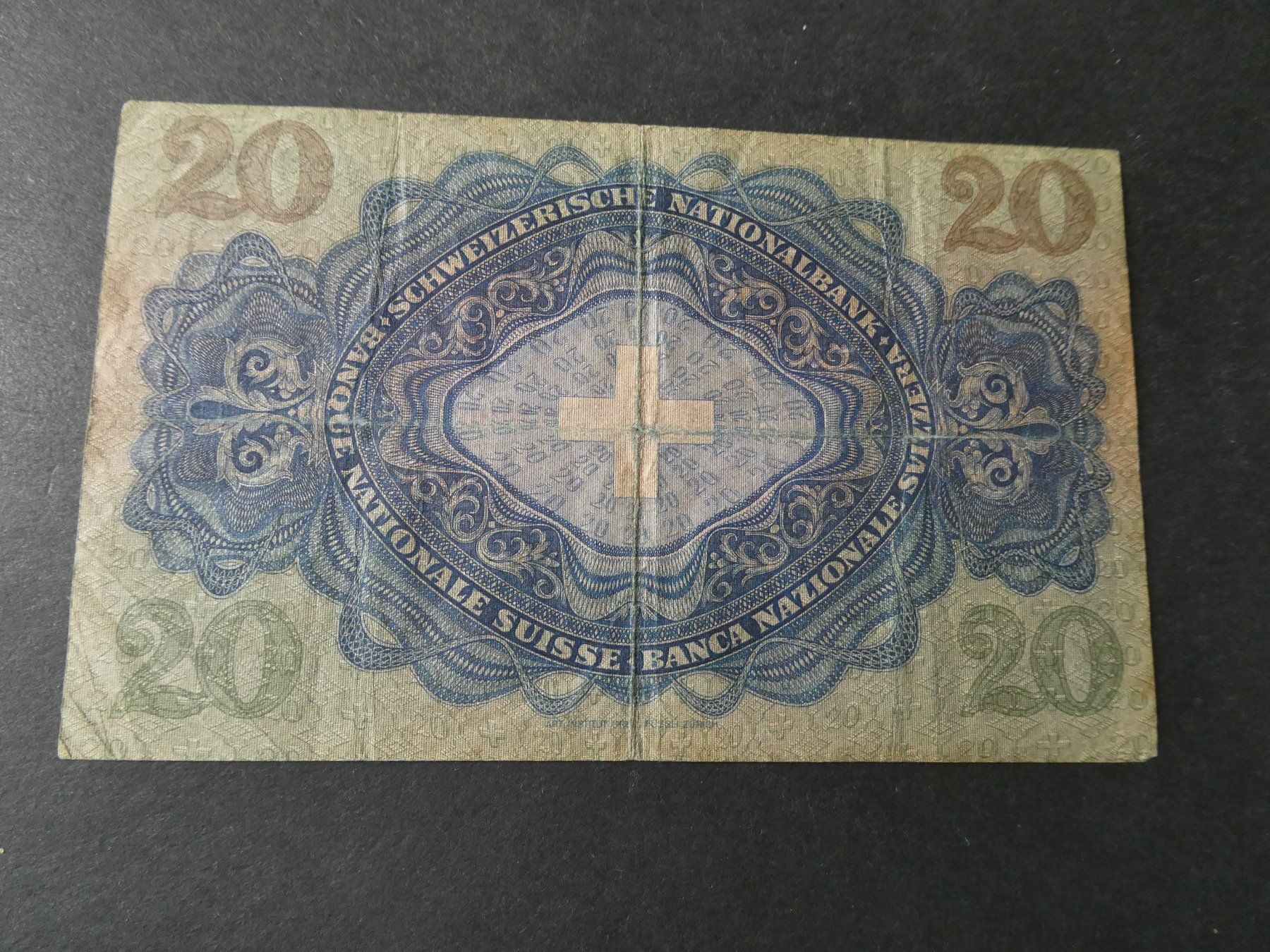 Banconote: Schweiz 1939, 20 Franken – Usato da Hinterforst venduto da Rohusri 1