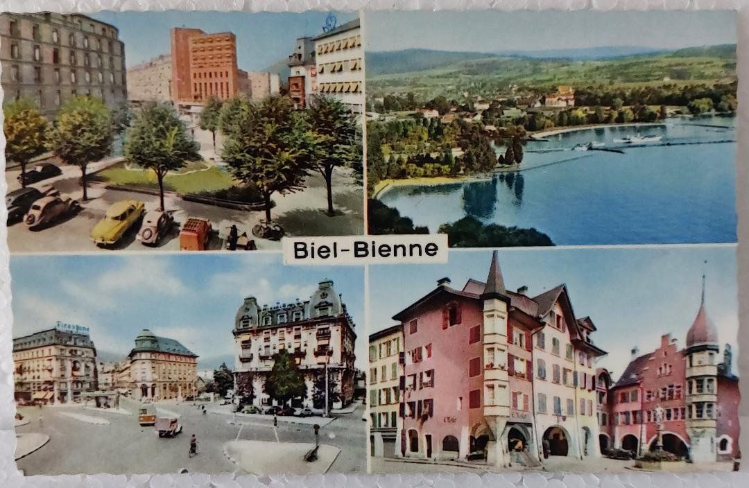 Cartoline postali: BIEL-BIENNE  -   Multi-vues – Usato da Delémont venduto da Domdom1