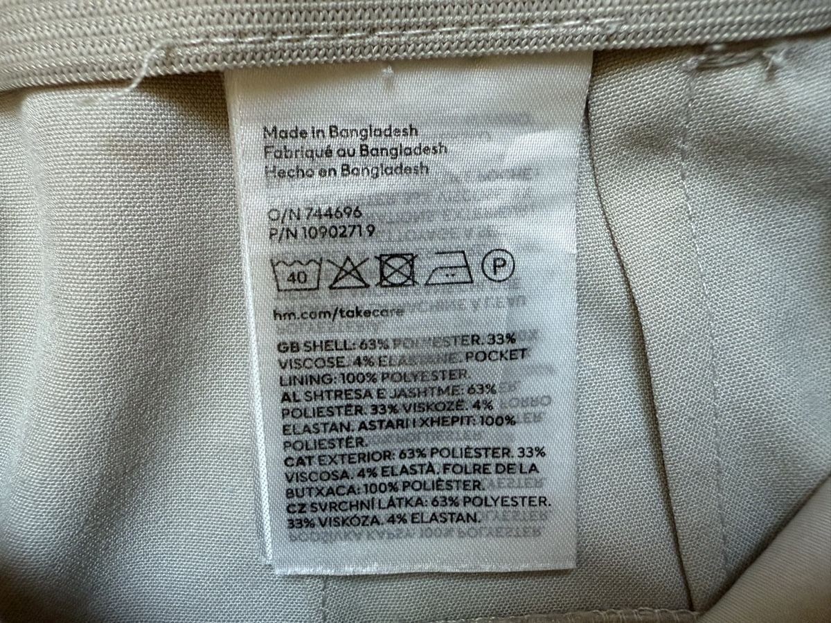 H&M Pantaloni: Pantalon large à plus beige H&M, t.38/M – Usato da Tavannes venduto da Thriftshop 5