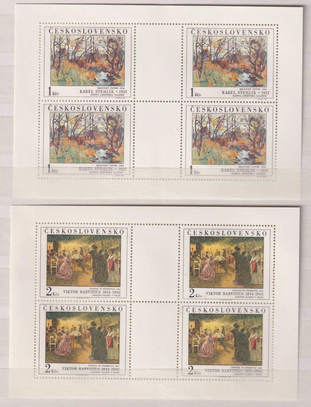Alle Briefmarken: 2 Kleinbogen . CSSR. Postfrisch. (10) – Neu (gemäss Beschreibung) aus Koblenz von Boerse6