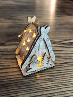 Deko Häuschen mit Licht Holzhaus