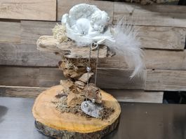 Weihnachtsdeko  Schwemmholz m.Engel, a.Holzsockel Handarbeit