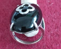 Ring Heidi Klum mit schwarzem Stein Gr. 56 Silber