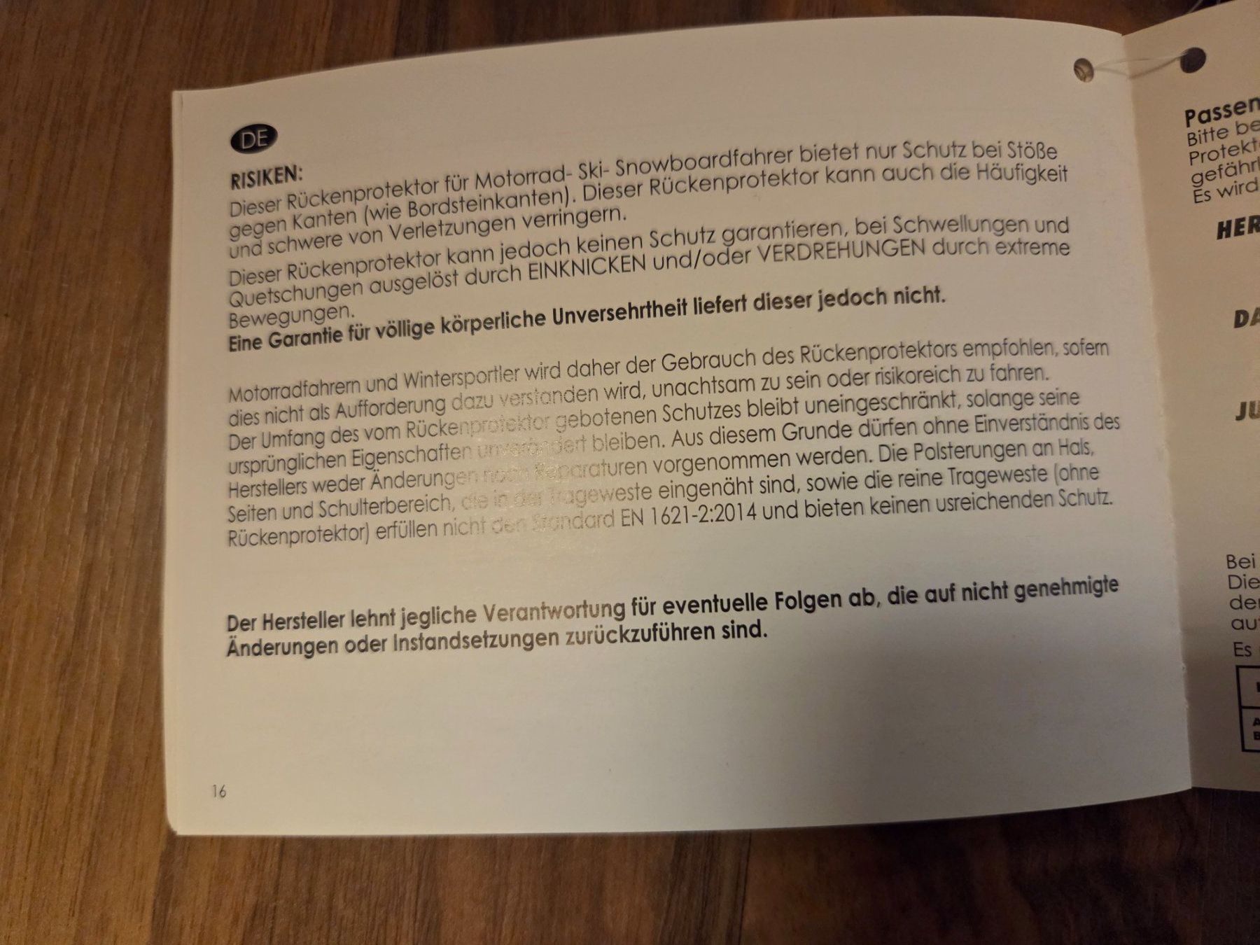 Schutz & Schoner: Rückenprotektor/ Rückenpanzer M – Neu (gemäss Beschreibung) aus Wattwil von manupf 4