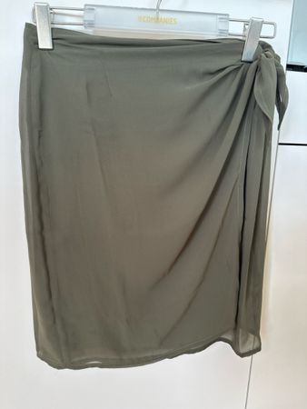 Leichtes Wickelröckli im Sommer-Look, Khaki, Gr. 42