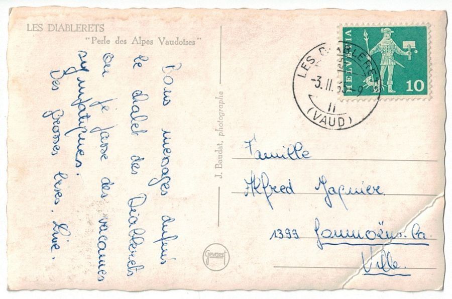 Cartoline postali: Gare de Les Diablerets, circulée 1965 – Usato da Frauenfeld venduto da POML 1