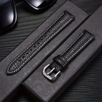 Bracelet de montre en cuir de veau souple 20 mm noir