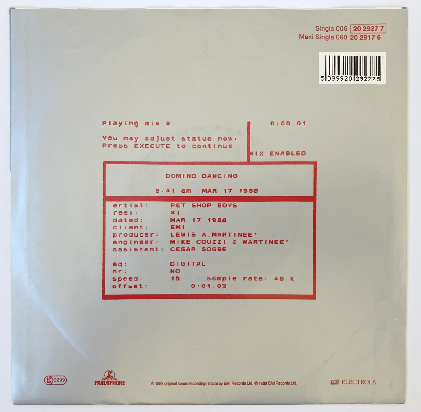 Dischi in vinile: PET SHOP BOYS - DOMINO DANCING – Usato da Bottens venduto da hotter-than-hell 1