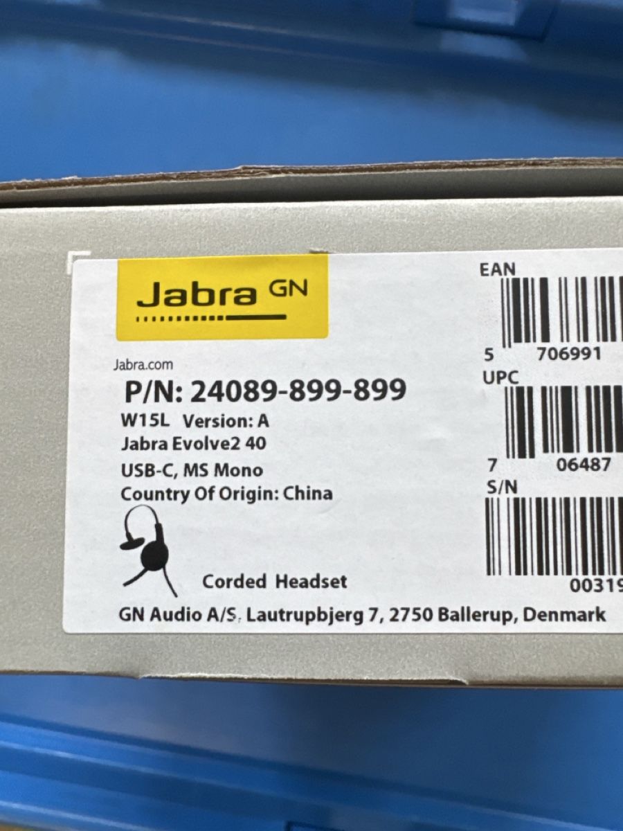 Jabra Cuffie: Jabra Evolve2 40 USB-C neu 24089-899-899 – Nuovo e nell'imballaggio originale da Berneck venduto da Koenner.J 1