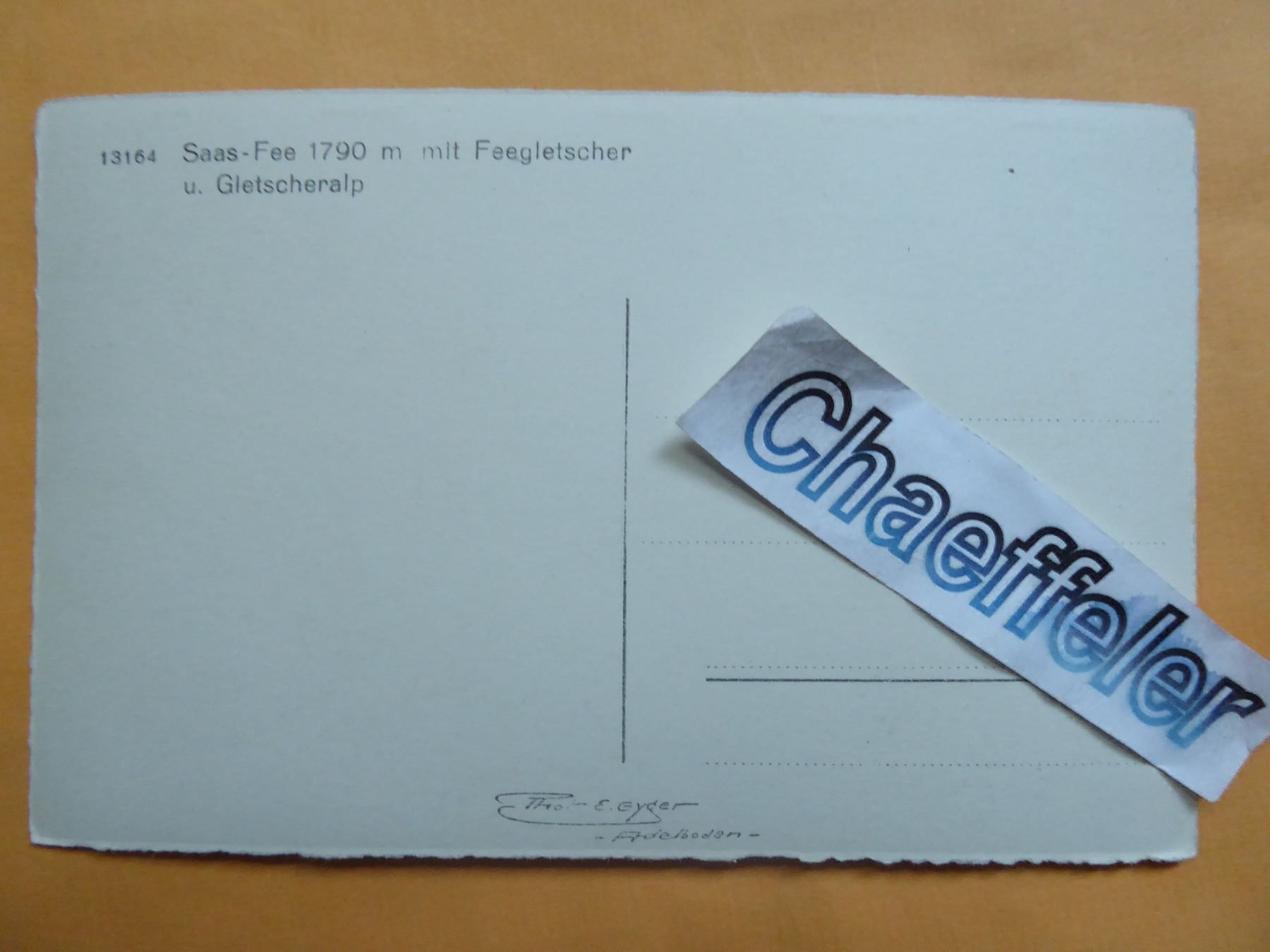 Cartoline postali: 13164 Saas - Fee mit Feegletscher und – Nuovo (secondo la descrizione) da Zürich venduto da Chaeffeler 1