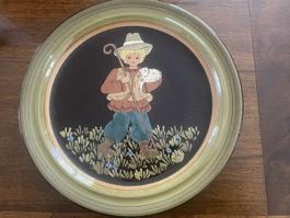 Wand Teller , Rheinfeldner Keramik Schäfer motiv