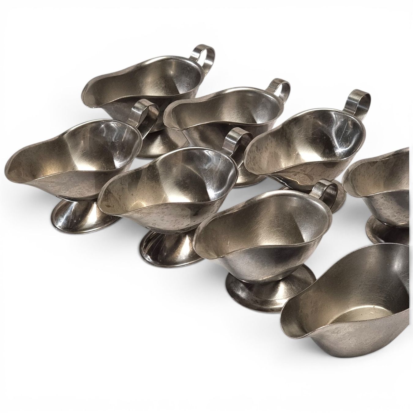 Ciotole: 9er Set Saucièren aus Metall. – Usato da Zürich venduto da Pinogaudio 4