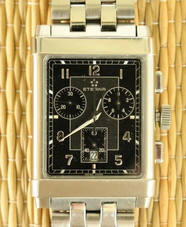 Eterna Uhren: ETERNA 1935 CHRONOGRAPH DATE STAINLESS BLACK – Gebraucht aus Selkingen von Mazurit