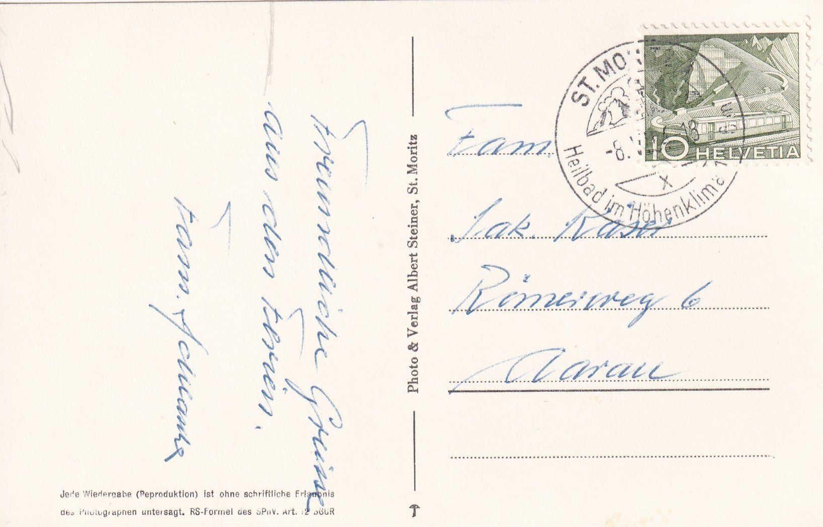 Cartoline postali: St. Moritz - Der schiefe Turm /bo – Usato da Hombrechtikon venduto da Rudolf07 1