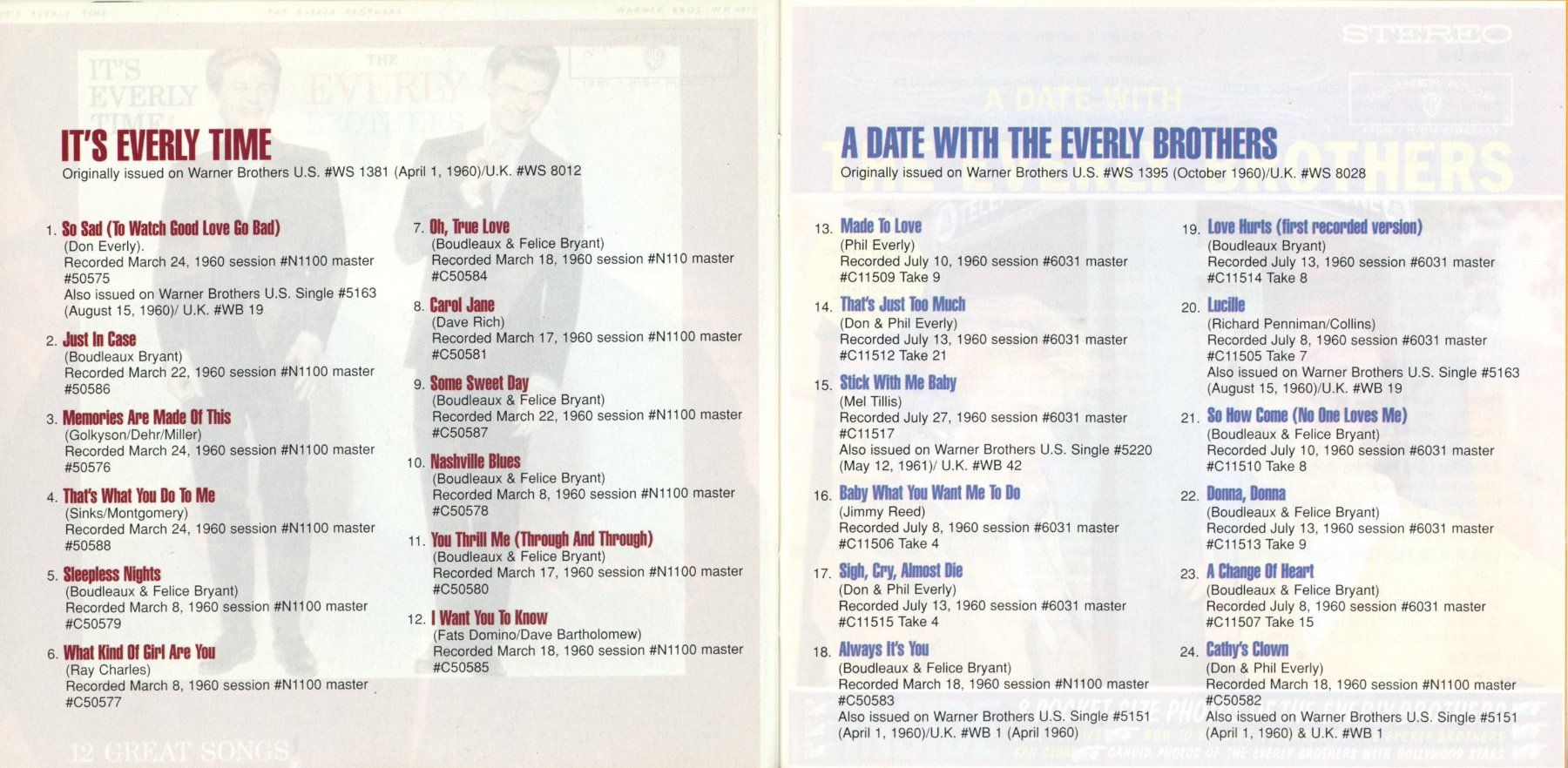 CD: CD-THE EVERLY BROTHERS It's Everly Time & A Date With The EB – Nuovo (secondo la descrizione) da Morges venduto da evnocha3 8