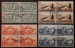 1945: Pro Patria Viererblocks Serie Nr.B26-29 gest.
