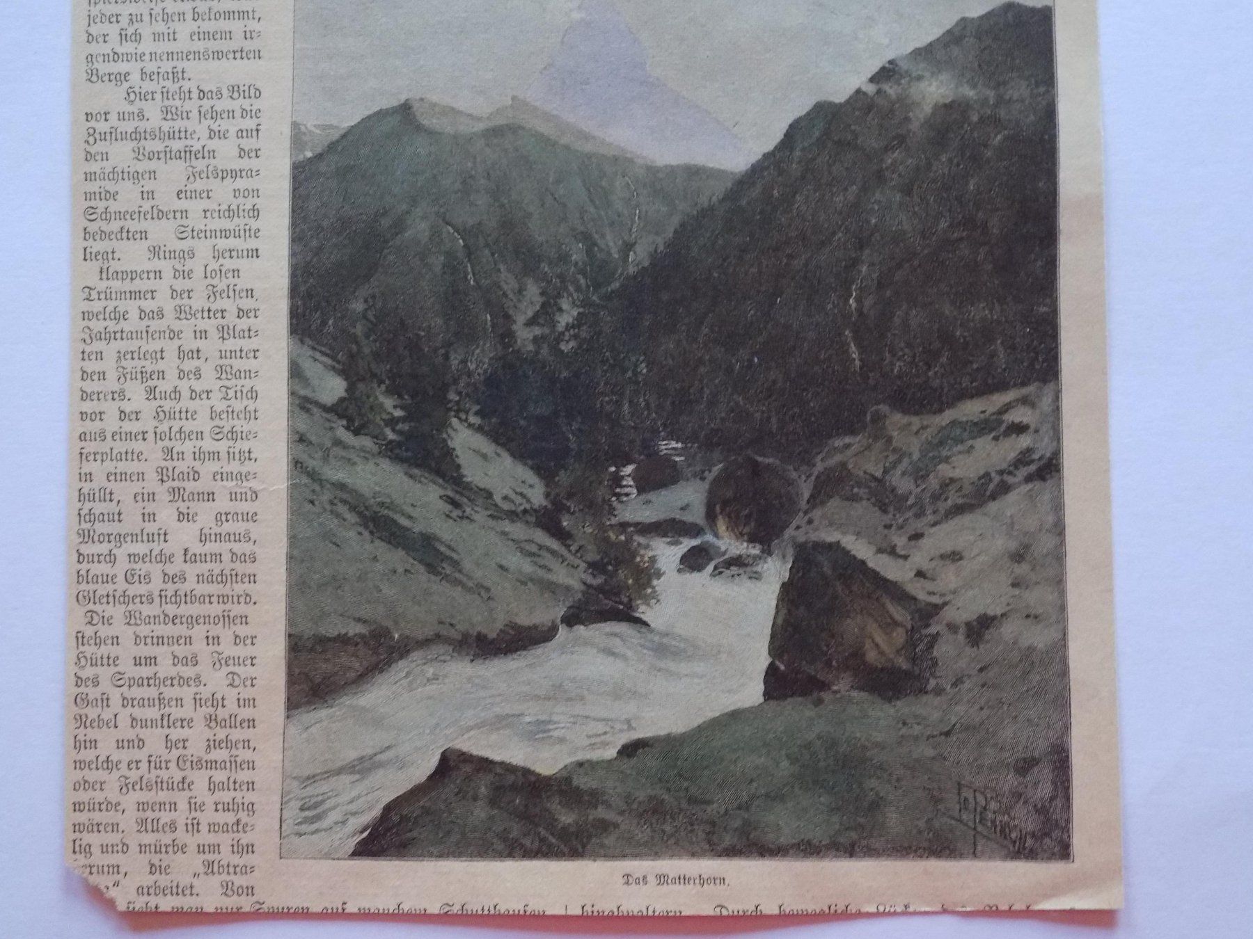 Incisioni: Matterhorn kolorierte Xylographie – Usato da Risch venduto da Antikfee 6