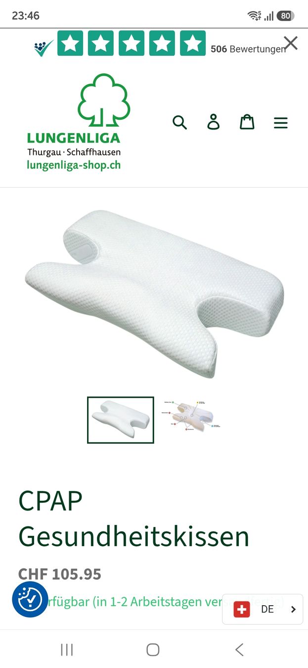 Cuscini: CPAP Gesundheitskissen  – Nuovo (secondo la descrizione) da ebmatingen venduto da wady25x26x 3