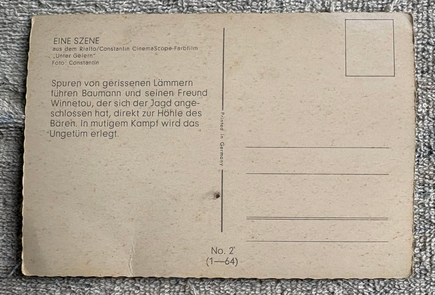 Ansichtskarten: WINNETOU UNTER GEIERN – Gebraucht aus Ostermundigen von Kari1937 1