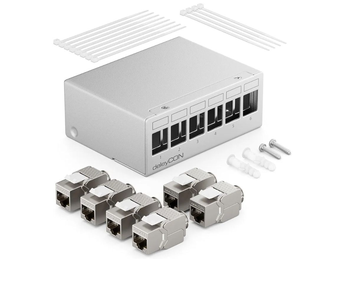 Unità & Adattatore: deleyCON Keystone Patchfeld - 6-Port RJ45 – Nuovo e nell'imballaggio originale da Oberwil BL venduto da tomoag