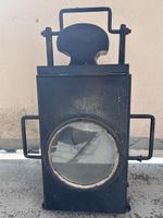 Alte Eisenbahnlaterne Metall schwarz gebrauchter Zustand