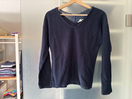 Pullover Springfield dunkelblau mit Spitze Grösse S