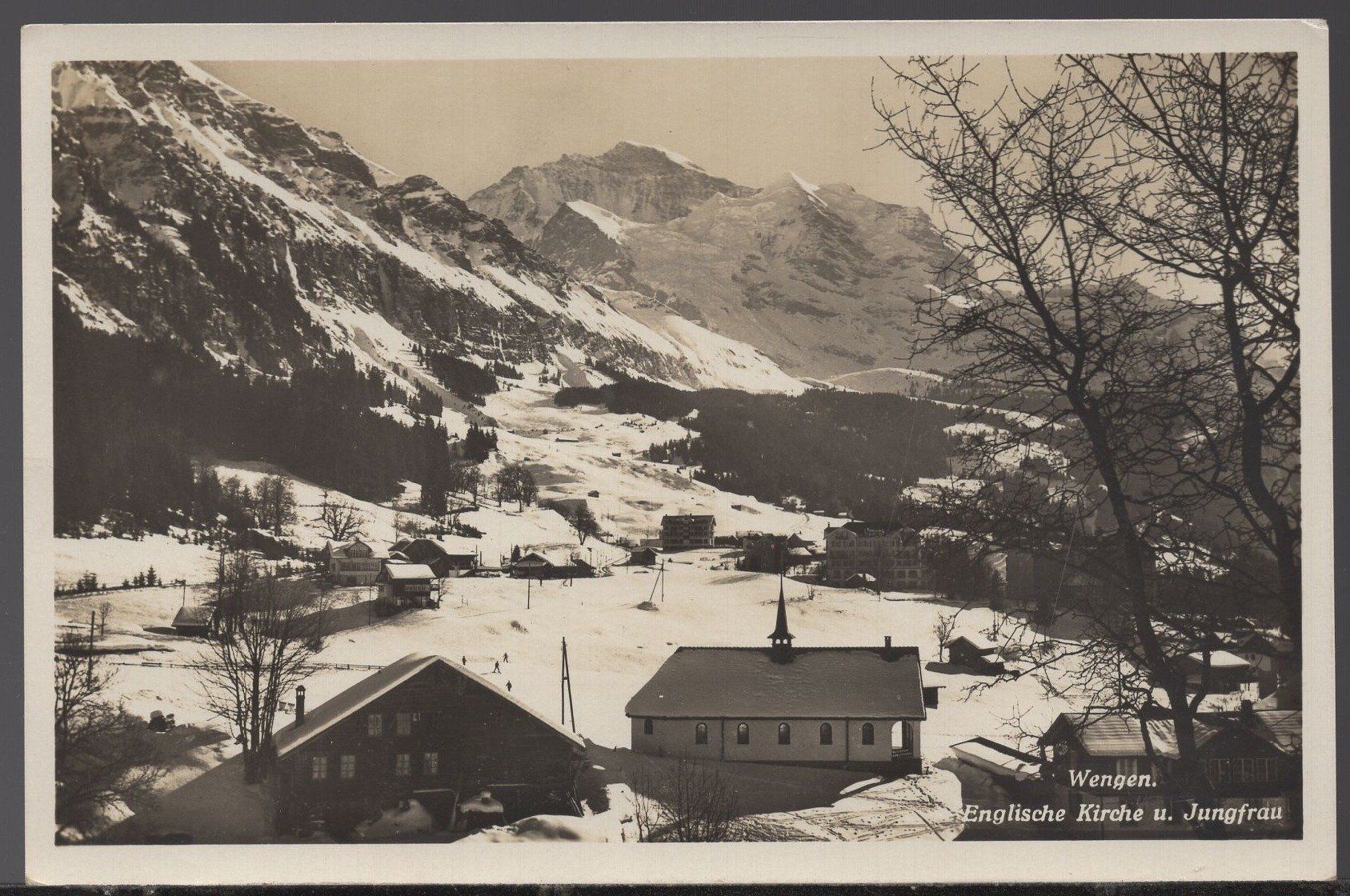 Cartoline postali: Wengen Englische Kirche u. Jungfrau – Usato da Aarau venduto da kufi44