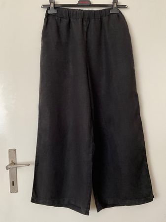 Collectif mon Amour 100% Leinen Hose Gr S schwarz 2 Taschen