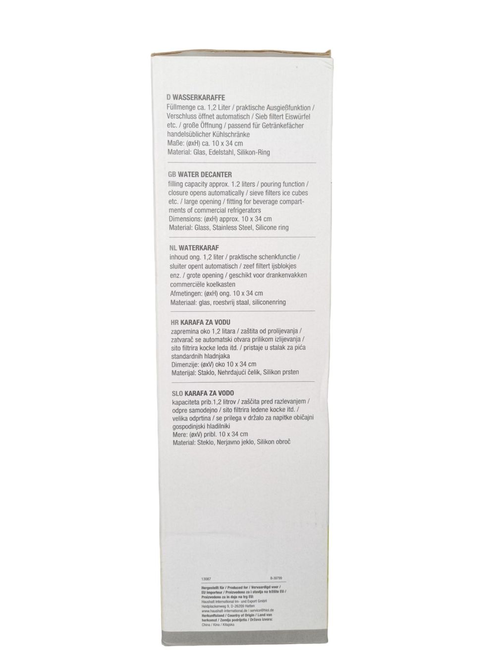 Caraffe: HI KÜCHE Wasserkaraffe – Nuovo (secondo la descrizione) da Wangen b. Olten venduto da Restwert_Wangen 2