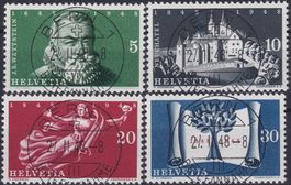 1948, Nr.281-284 "Bundesstaat" mit ET-Voll-Stempel. K 300.-+