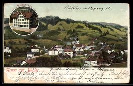 AK Bühler, Ortsansicht mit Umgebung, Waisenhaus