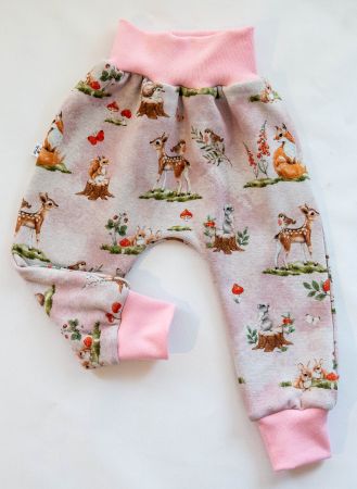 Fleece Pumphose mit Waldtieren Gr.80/86 - NEU