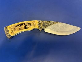 Messer Olympia Stainless Wolf Motiv Sammlerstück 