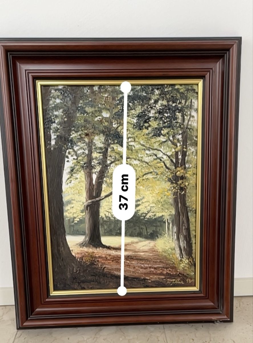 Dipinti: Ölgemälde Herbstwald Landschaft Gemälde Vintage Deko – Usato da Winterthur venduto da Mmagu 4