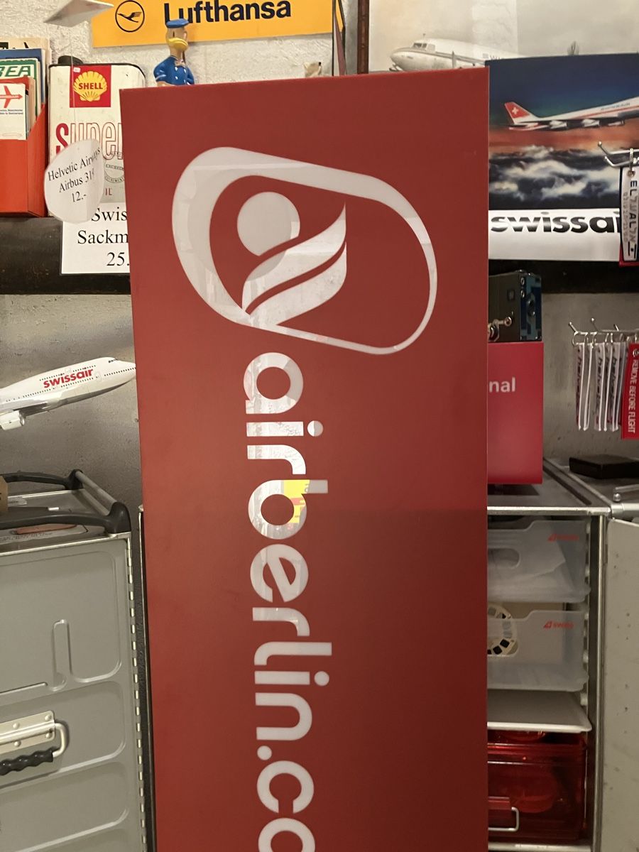 Insegne: Air Berlin Plexi Reklame Schild – Usato da Zürich venduto da Classic_Collection_Zurich 2