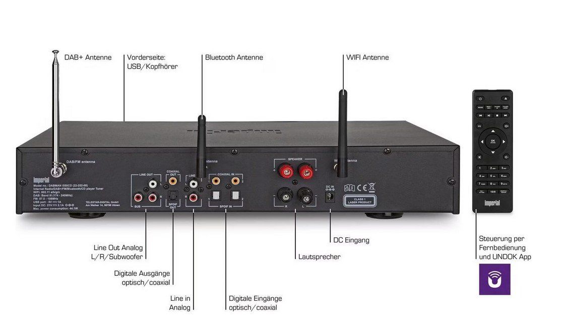 Lettore multimediale & Streamer: Imperial Dabman i550 CD All-In-One-HiFi System – Nuovo (secondo la descrizione) da Otelfingen venduto da 4Tapout 1
