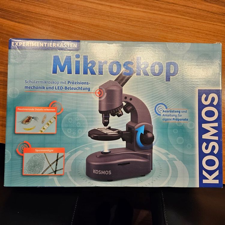 KOSMOS Microscope Découverte – Grossir Des échantillons – Coffret STEM 616984 – Dès 8 Ans – Notice Multilingue