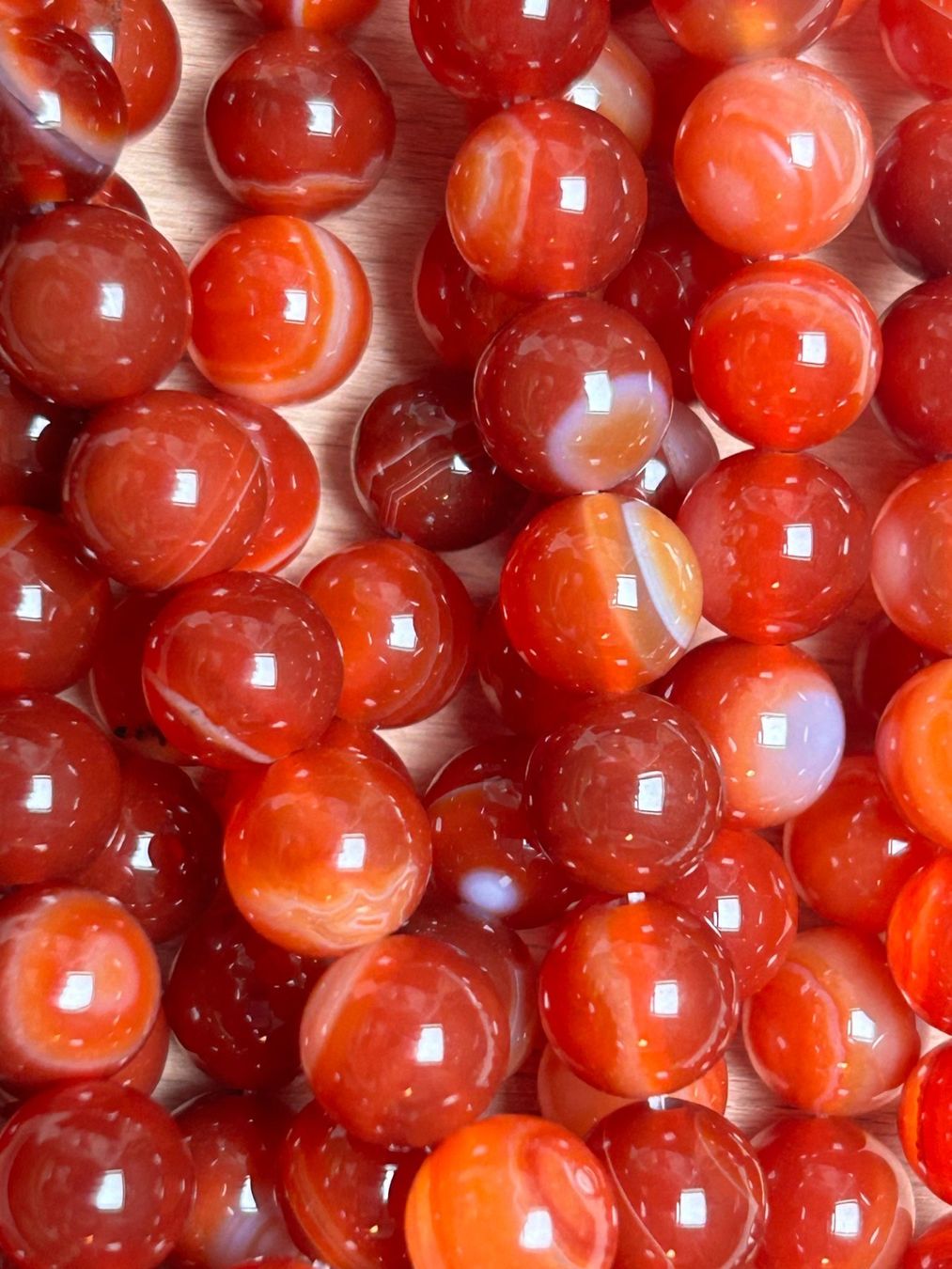 Pietre preziose: Strang echte red striped agate Kugeln / stone beads 8 mm – Nuovo (secondo la descrizione) da Niederrohrdorf venduto da Ytobi