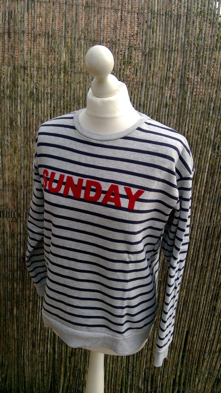 C&A Pullover & Sweatshirts: Pullover gris & marine rayé SUNDAY, taille M – Neu (gemäss Beschreibung) aus Agiez von chouchanelle 3
